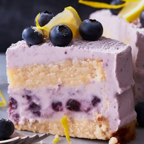 Lemon Blueberry Mousse Cake