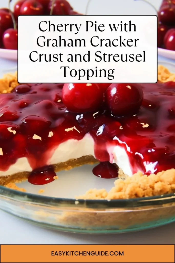 Cherry Pie with Graham Cracker Crust and Streusel Topping