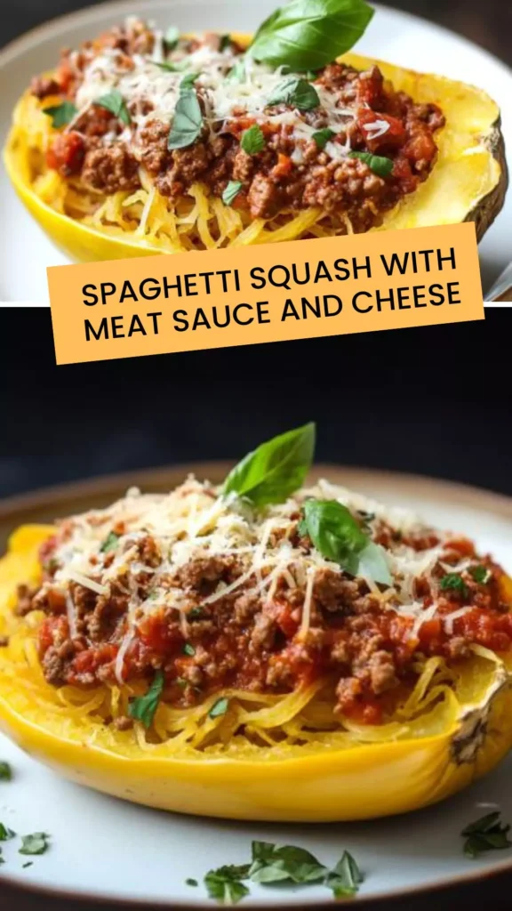 Best Spaghetti squash with meat sauce and cheese
