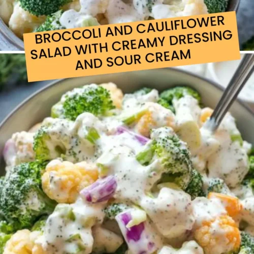 Best Broccoli And Cauliflower Salad With Creamy Dressing And Sour Cream