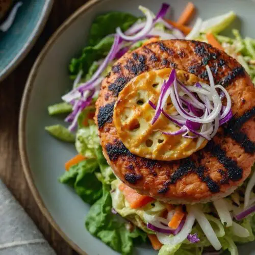 Yummy Salmon Burgers Slaw copycat Recipe