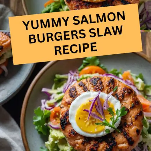 Yummy Salmon Burgers Slaw Recipe