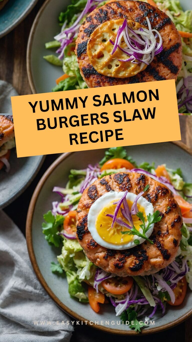 Yummy Salmon Burgers Slaw Recipe