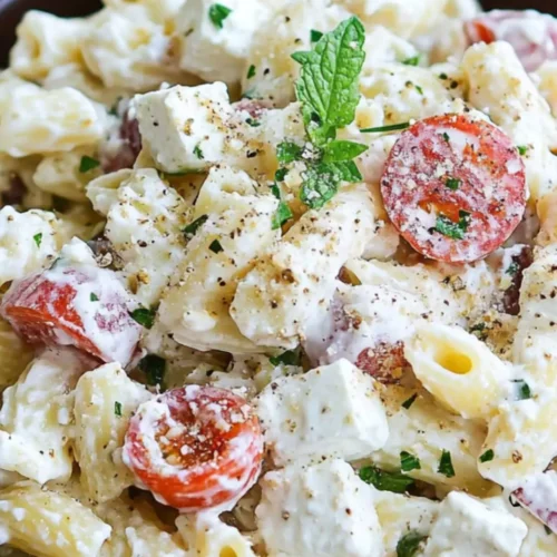 Easy Creamy Greek Pasta Salad Recipe