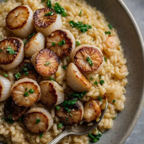 how to make brown butter scallops parmesan risotto