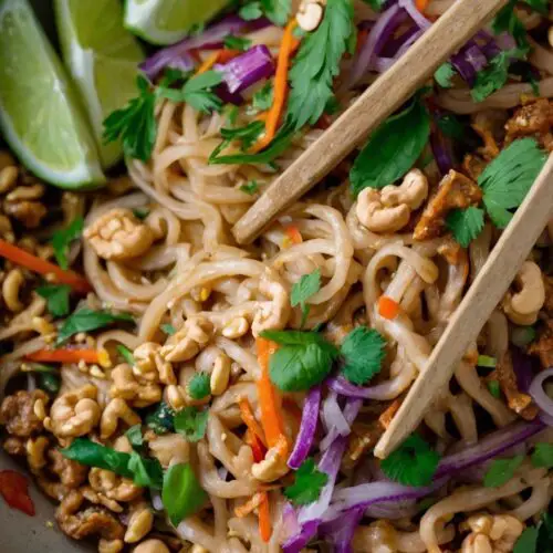 rainbow vegetarian pad thai copycat recipe