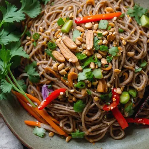 spicy peanut soba noodle salad copycat recipe