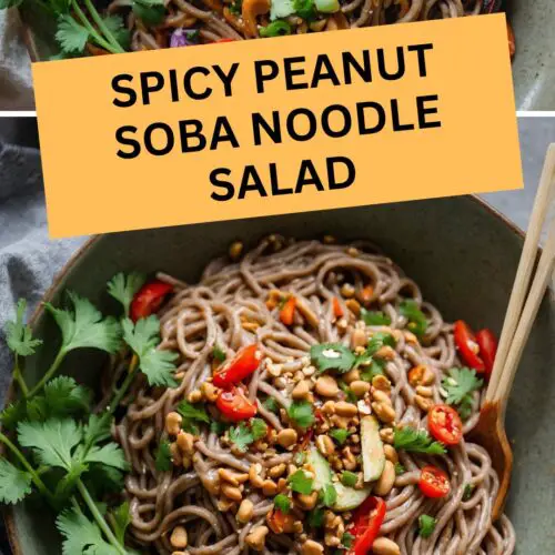 spicy peanut soba noodle salad