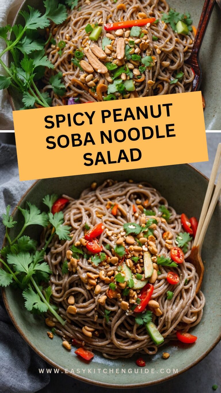 spicy peanut soba noodle salad