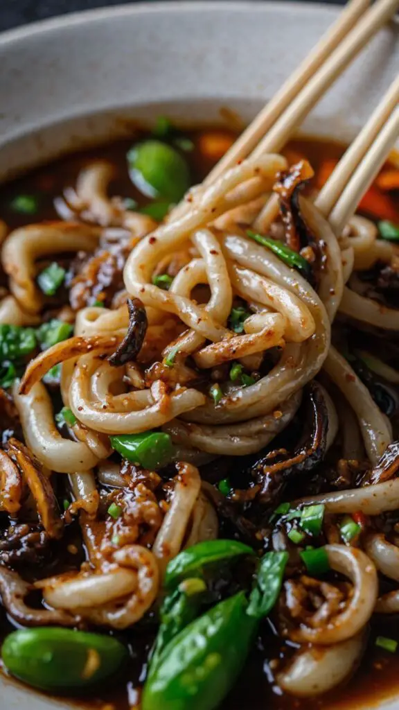 how to make Black Pepper Stir Fried Udon