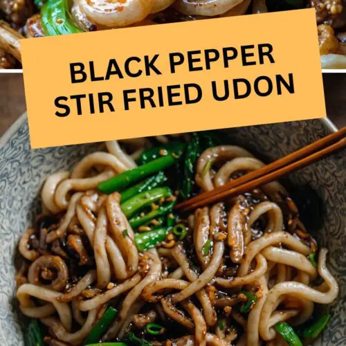 black pepper stir fried udon