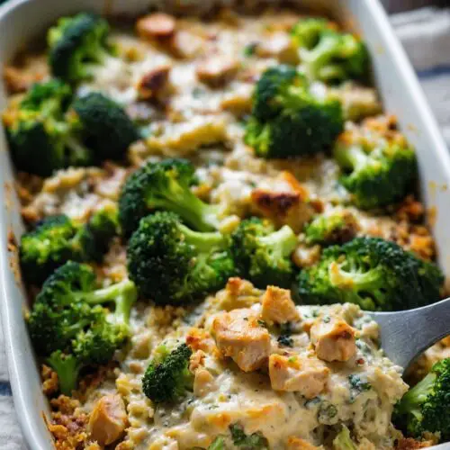 creamy chicken quinoa broccoli casserole copycat recipe