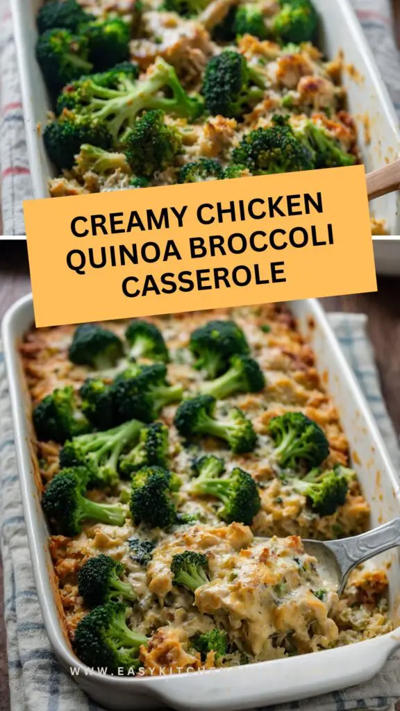 creamy chicken quinoa broccoli casserole