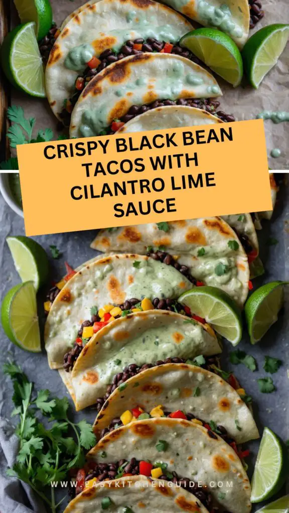 crispy black bean tacos with cilantro lime sauce