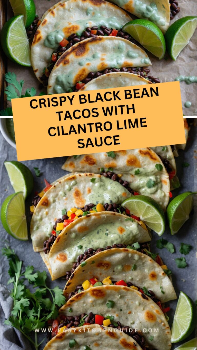 crispy black bean tacos with cilantro lime sauce