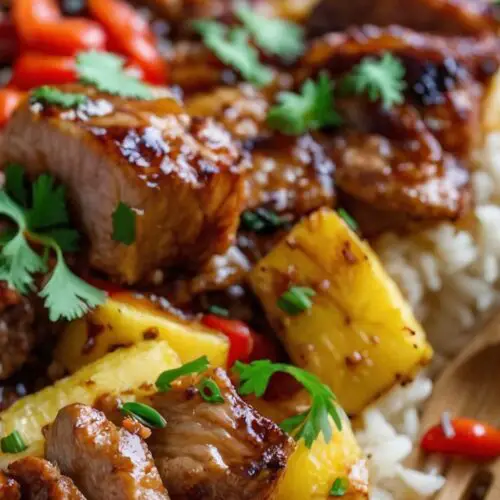 how to make pineapple pork with coconut rice