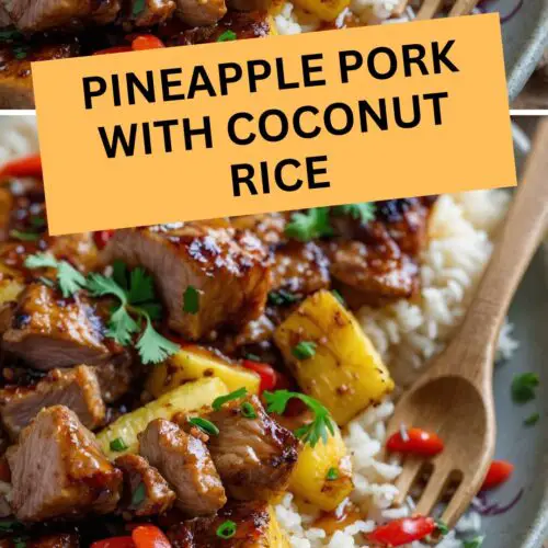 pineapple pork with coconut rice