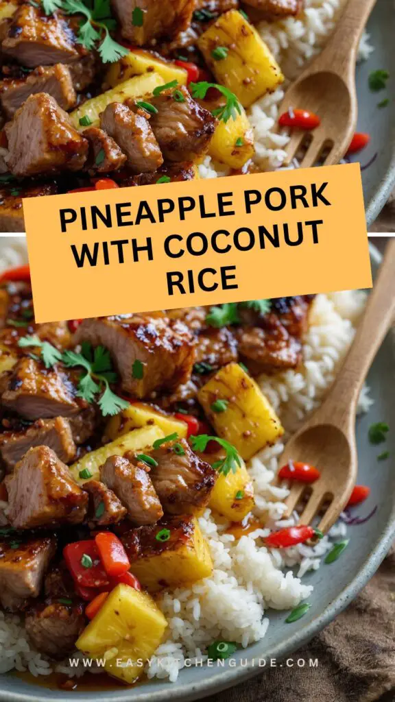 pineapple pork with coconut rice