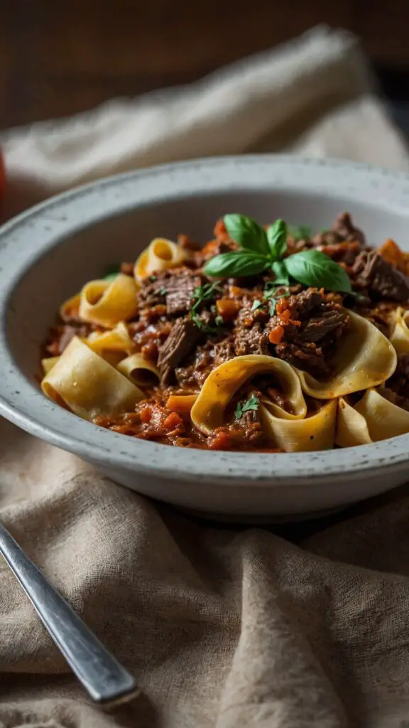how to make slow cooker beef ragu with pappardelle