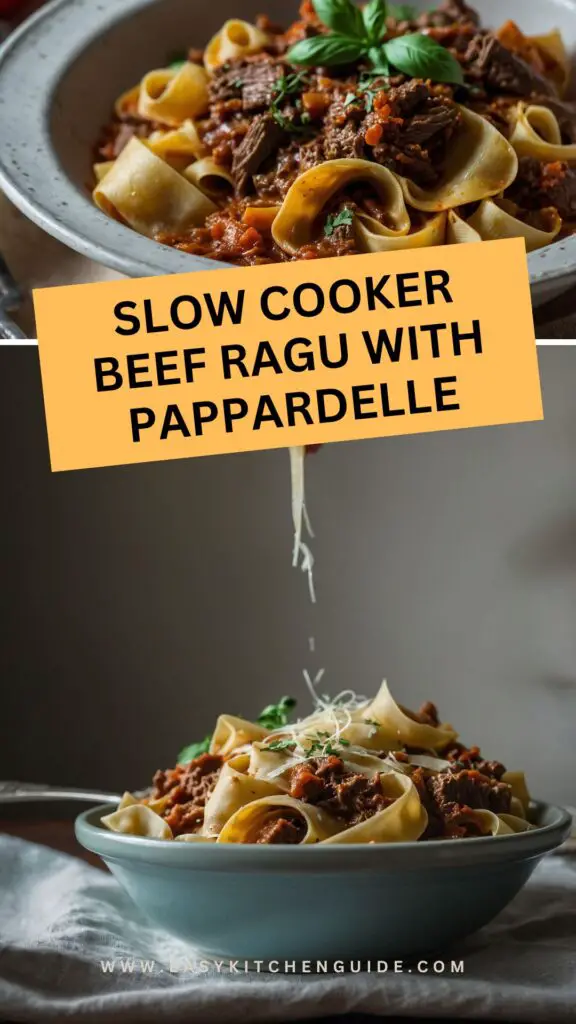 slow cooker beef ragu with pappardelle