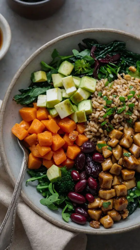 How to make winter grain bowl with balsamic dressing How to make winter grain bowl with balsamic dressing