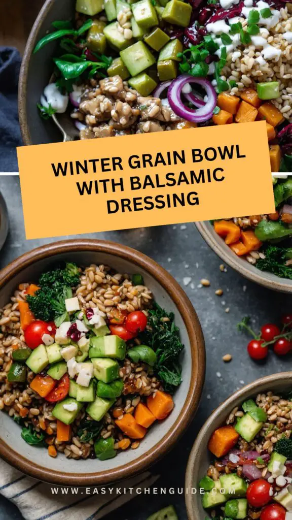 winter grain bowl with balsamic dressing winter grain bowl with balsamic dressing