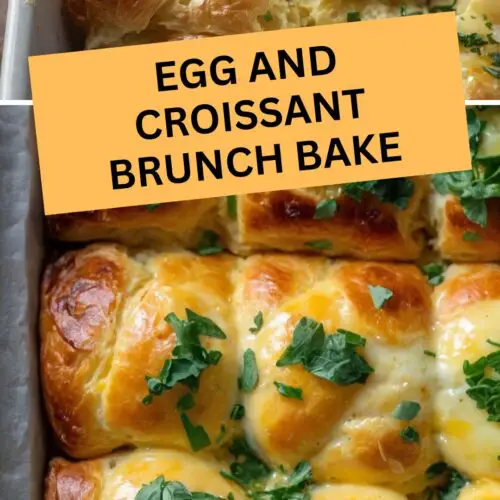 egg and croissant brunch bake