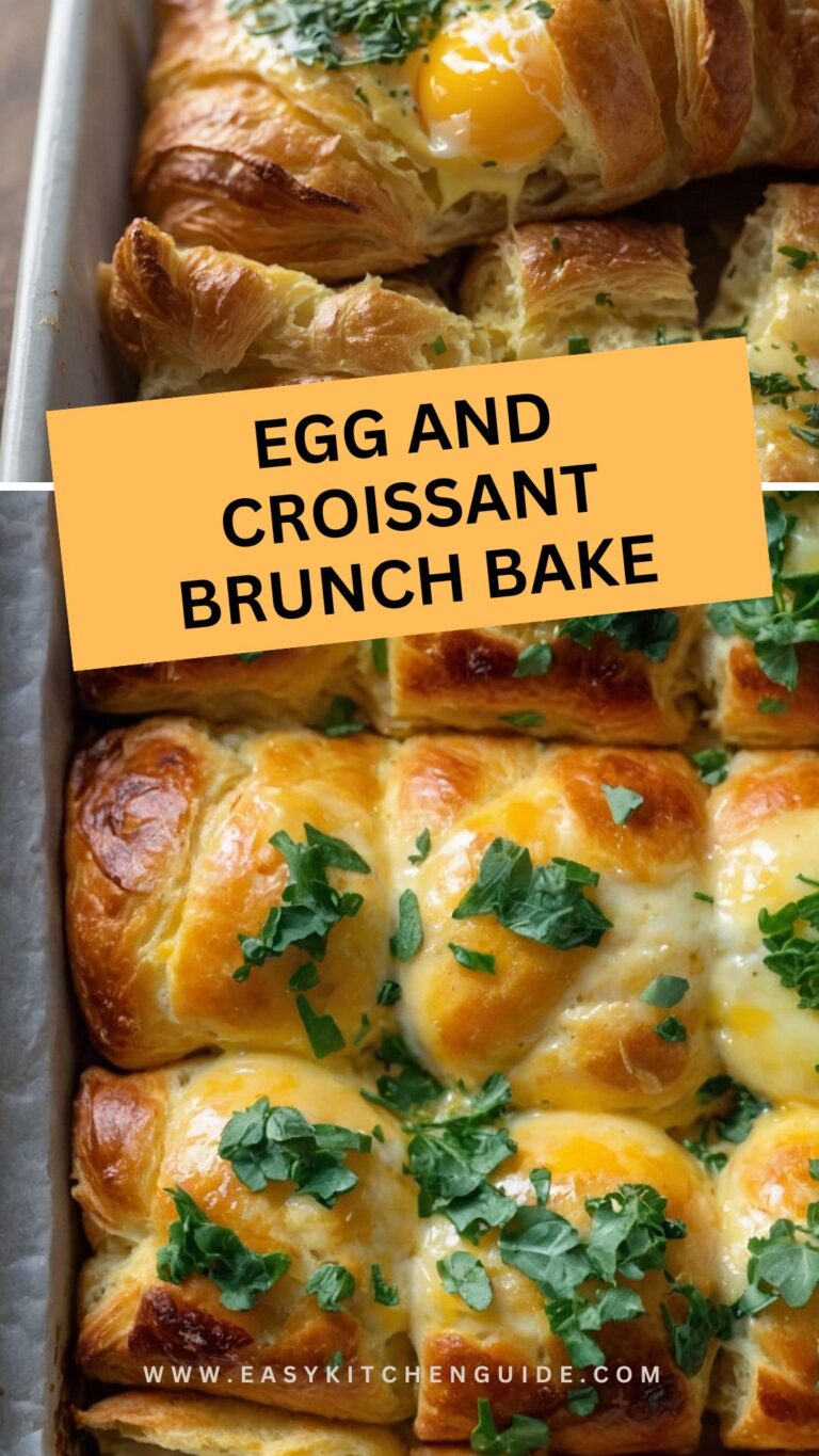 egg and croissant brunch bake