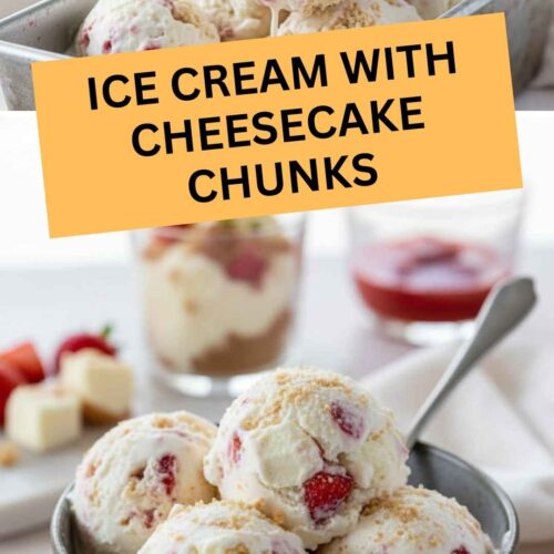 ice cream with cheesecake chunks