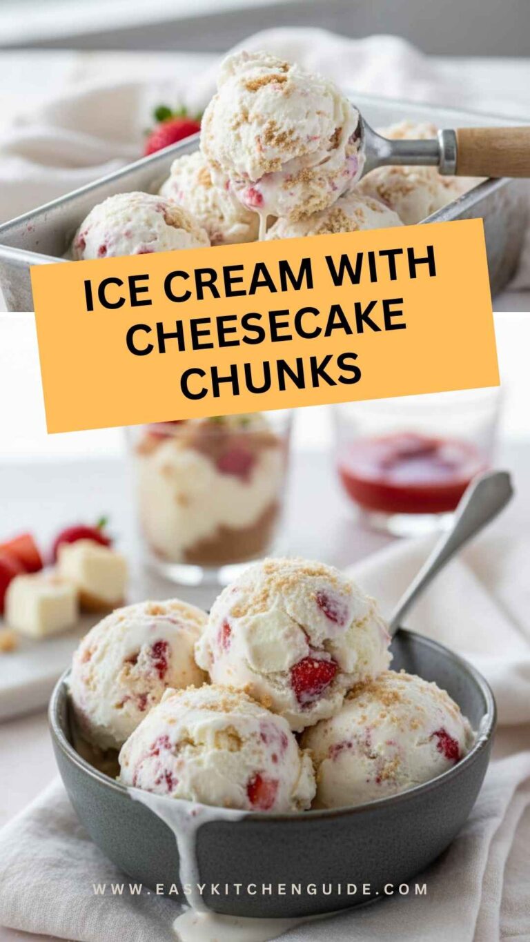 ice cream with cheesecake chunks