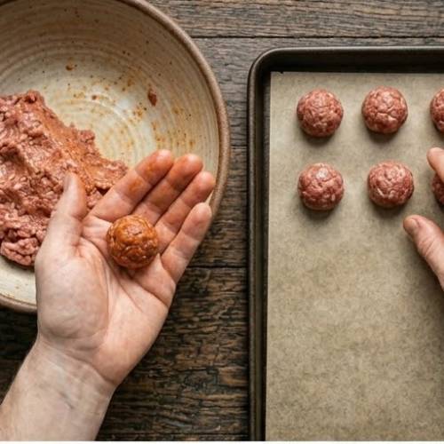 Step 3: Roll into Meatballs Step 3: Roll into Meatballs