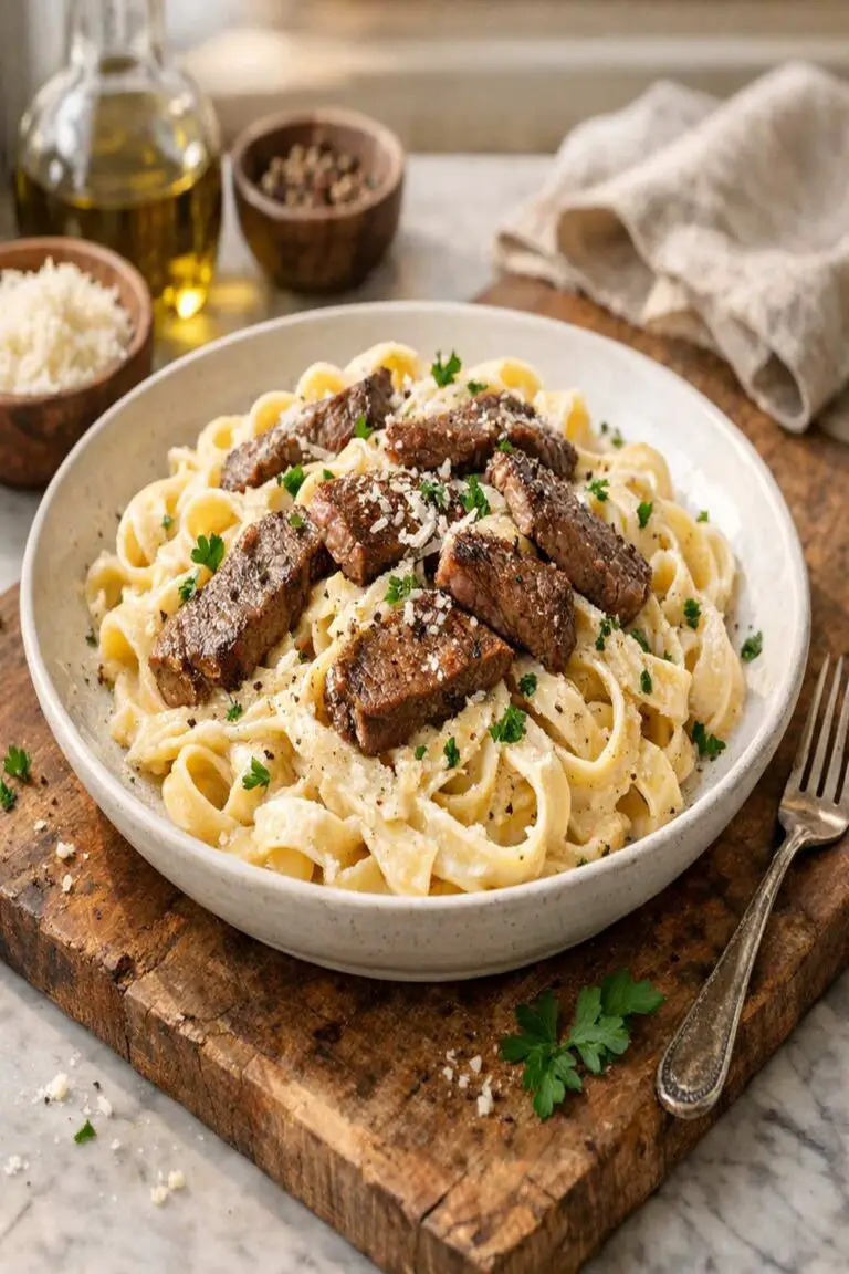 beef pasta alfredo recipe featured 1