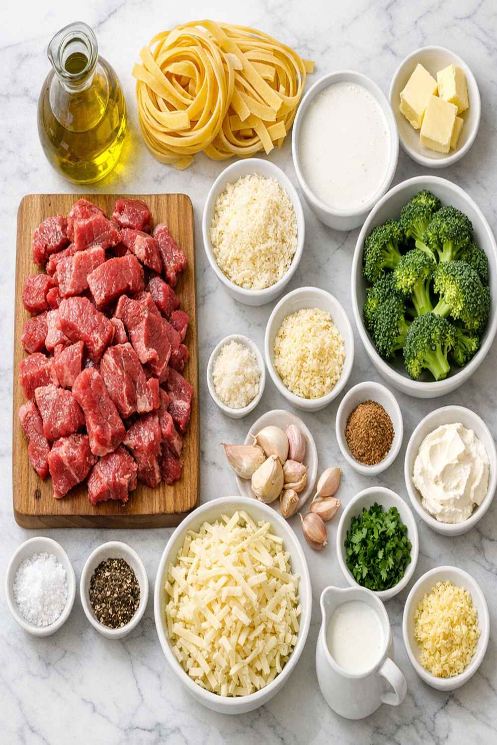 Beef Pasta Alfredo Recipe ingredients