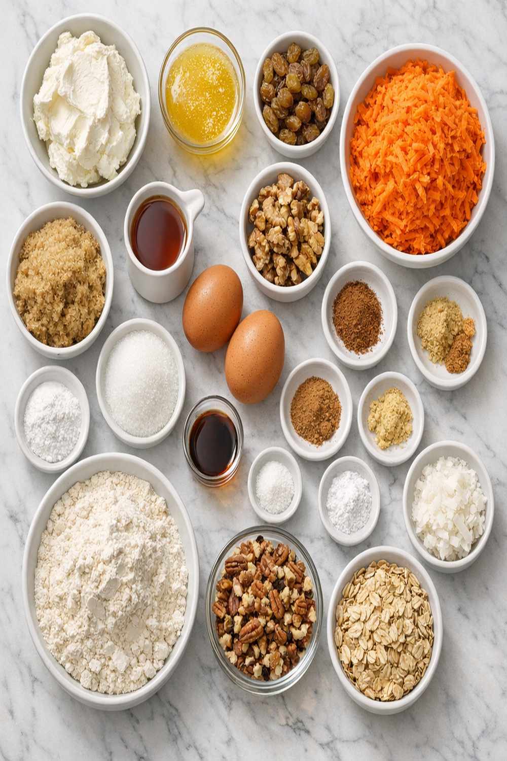 Carrot Cake Bars Recipe ingredients