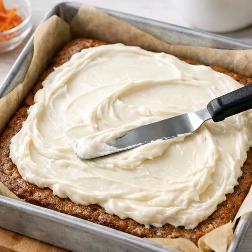 Step 8: Spread the Frosting and Bake Again