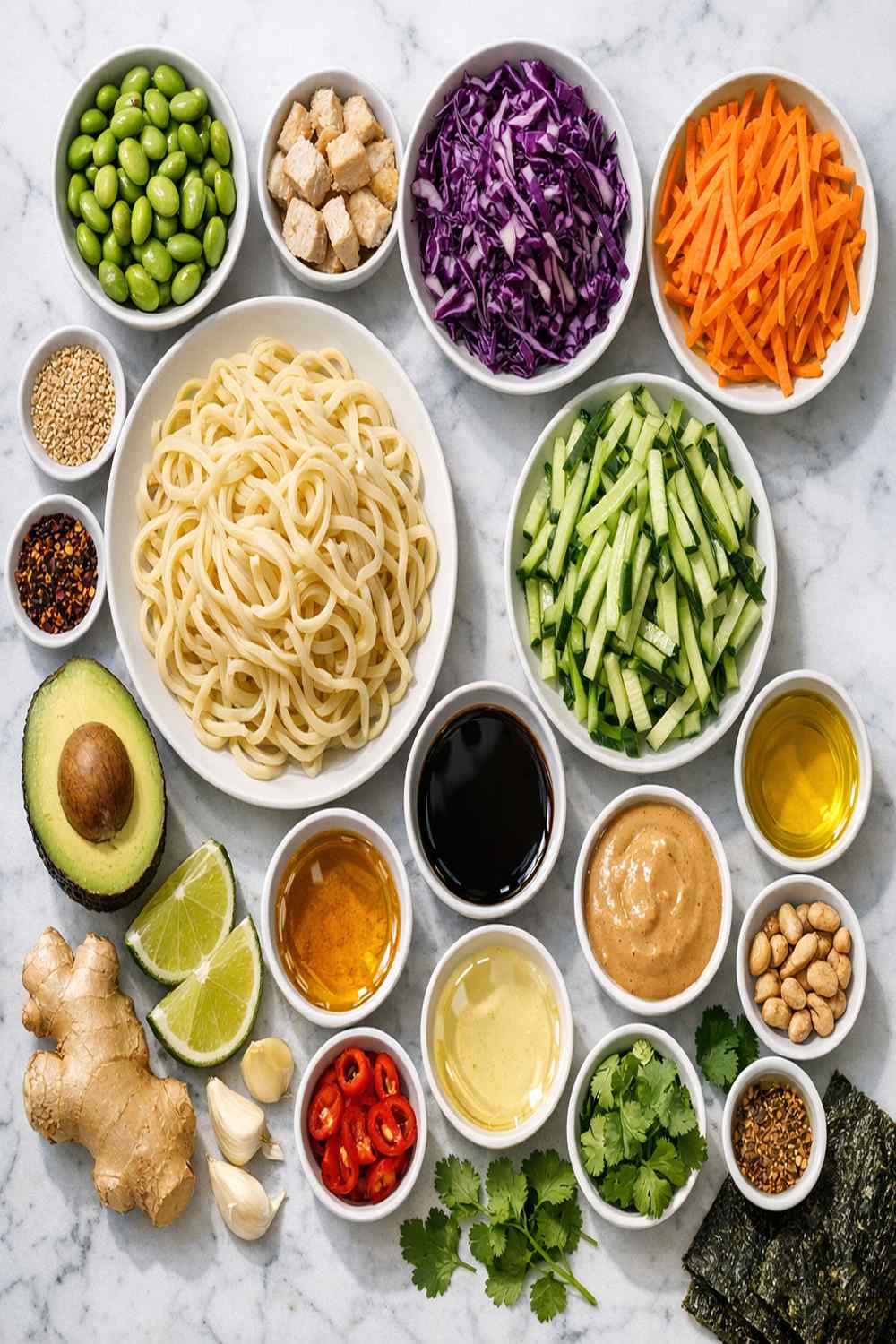 Cold Noodle Salad Recipe ingredients