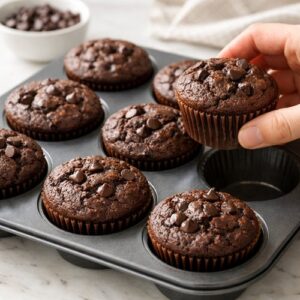 double chocolate muffins recipe step 7