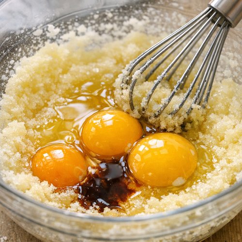 Step 4: Add Eggs and Flavor Extracts