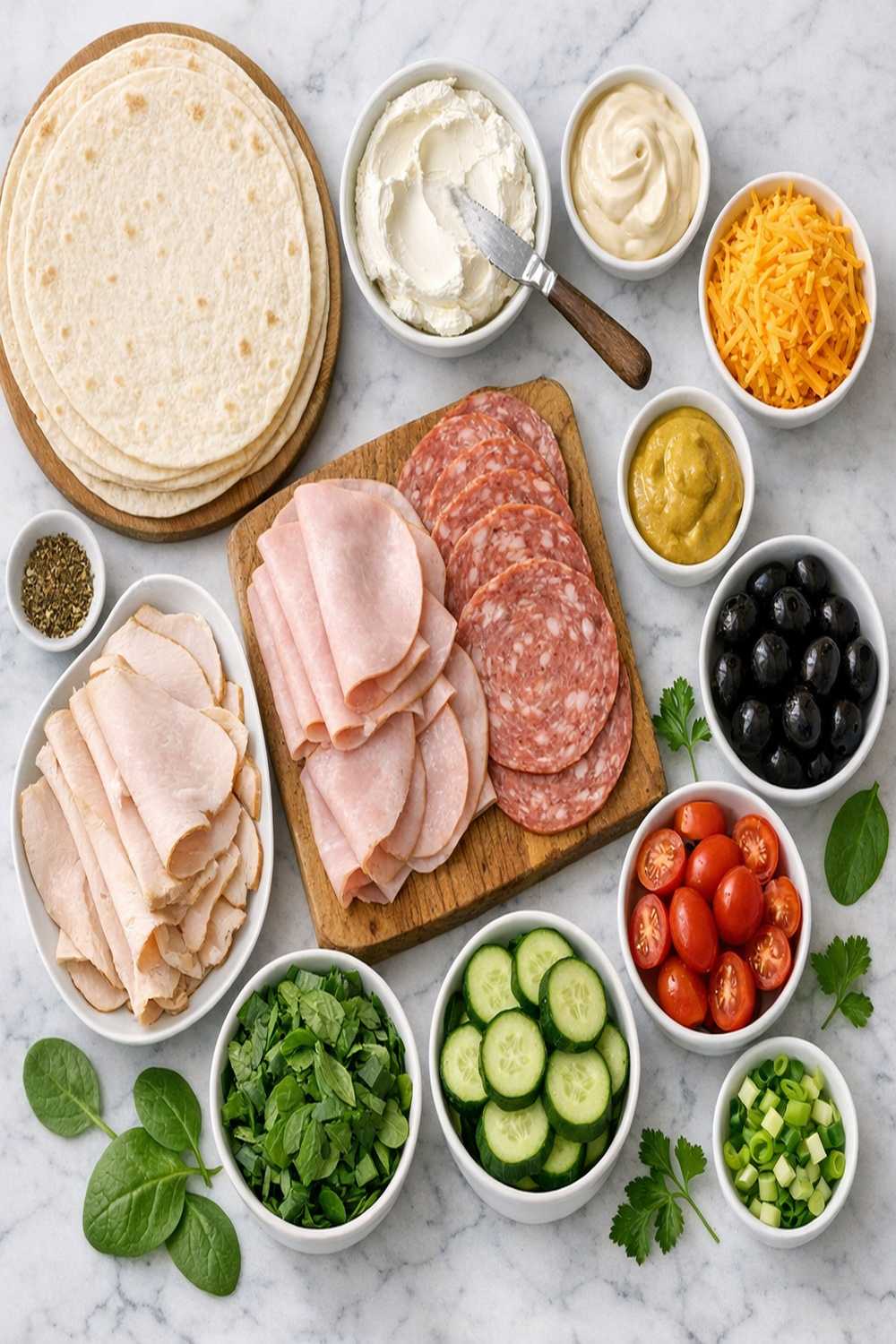 Lunch Pinwheels Recipe ingredients