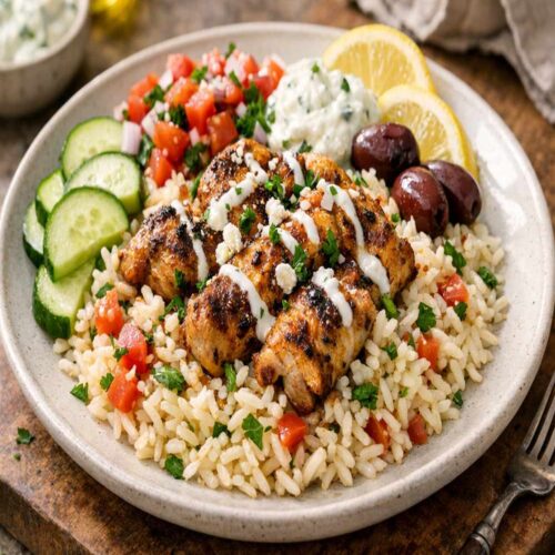 Mediterranean Chicken Over Rice Recipe