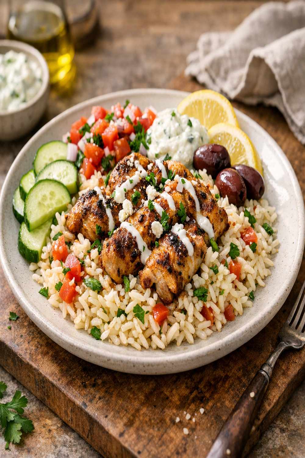 Mediterranean Chicken Over Rice Recipe