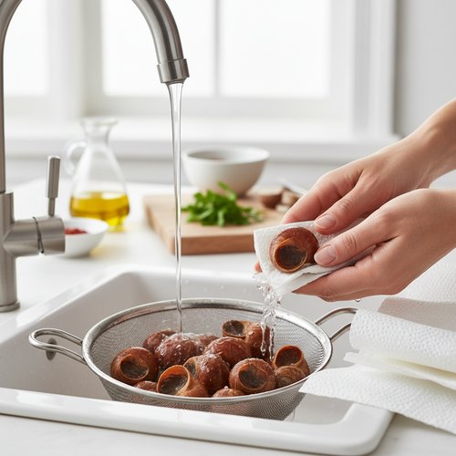 Step 1: Rinse and Dry the Snails